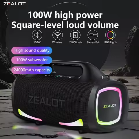 Zealot S79 100W Wireless speaker, Outdoor Portable Subwoofer Speaker, Hifi Sound quality,Dual Pairin