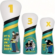 Funny Happy Gilmore Golf ClubHeadcover forDriversFairwayWoods HybridRescue and MalletBladePutterFunn