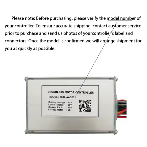Ebike Brushless Motor Controller 48V 18A Speed Controller X087-AAB001 5S for Electric Bicycle Scoote