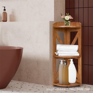 Floor Storage Rack Countertop Corner Rack Bathroom Fan-Shaped Wooden Living Room Shelf Kitchen Rack 