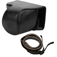 Sprcsg PU Leather Camera Bag Package Removable Battery Case with Shoulder Strap for Sony A6400 ILCE 