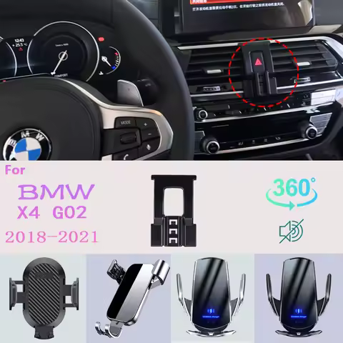 Car Phone Holder For BMW X4 G02 2018 2019 2020 2021 Mobile Phone Support Car Mounts Wireless Chargin