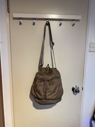Muji 棕色尼龍肩背包