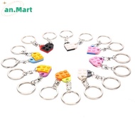AN.MART 2Pcs Love Heart Bri Keychain For Couples Friendship Birthday Jewelry Gift MY