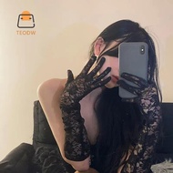 Gothic Floral Mesh Lace Gloves Elastic Women's Accessories