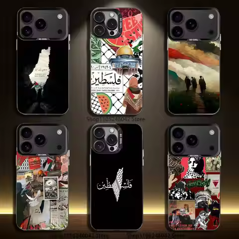 P-Palestine-es-F-Flag Phone Case For iPhone 17,16,15,14,13,12,11,Pro,XS,Max,Plus,Mini,SE4,E Black Ma