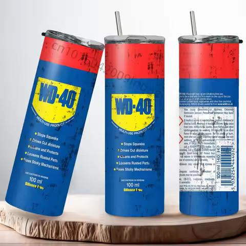 20Oz WD40 Mechanic Oil Stainless Steel Vacuum Double Wall Insulated Tumbler with Lid Cold Hot Drink