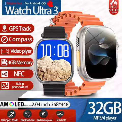 Official Original DT Ultra 3 GPS Navigation Smart Watch 32GB Video Playback App Download Bracelet NF