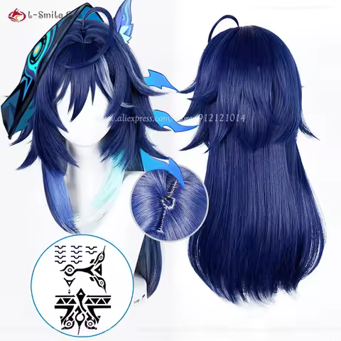 Ororon Cosplay Wig 65cm Dark Blue Highlight Wigs Ororon Anime Cosplay Wig Heat Resistant Hair Hallow