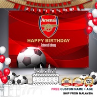 getah rambut Birthday Banner / Birthday Backdrop / Hari Jadi -  Football / Soccer / Arsenal F.C. / Arsenal