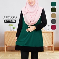 [XS - 7XL] TUDIAA AYESYA Tshirt Muslimah Cotton Blouse Plus Size