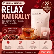 Stress Relief Tea | 22 Years Aged Puer + Premium Rose | Calm, Relax & De-Bloat | 10 Teabags | Reseal