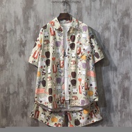 READY STOCK Men Hawaii Women Beach T-shirt Hawaii shirt men baju hawaii lelaki bunga pantai retro ba