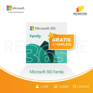 Microsoft Office 365 Family Home - 1 User 5 Device 1 3 dan 6 Bulan - BONUS TEMPLATE