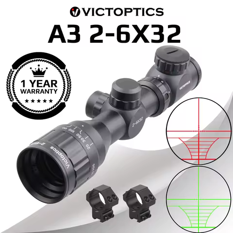 VictOptics A3 2-6x32 Riflescope Hunting Optical Scope Telescopic Sight Range Finder Reticle Air Rifl