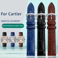 ด่วนที่วางจำหน่ายหนังแท้สายนาฬิกาข้อมือ17.5มิลลิเมตรสำหรับ Cartier Santos Dumont Cowhide หนังสายนาฬิ