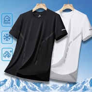 Ice Silk t-Shirt Men Summer Trendy Sports Quick-Drying Short-Sleeved Men's t-Shirt Loose Top Clothes