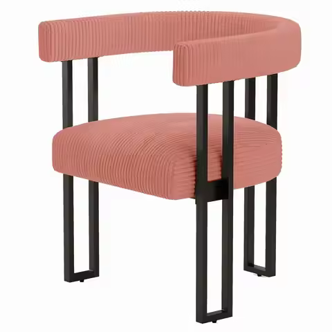 Dining Chair Corduroy Upholstered Dining Room Chairs Kitchen Chairs with Metal Legs Mid Century Mode