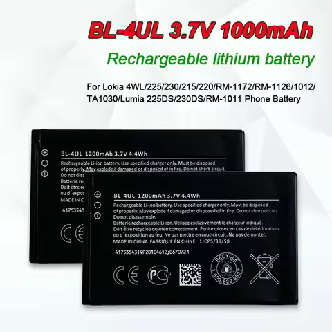 BL-4UL 3.7V BL 4UL Battery for Nokia 225 230 215 RM 1172 1126 RM-1012 RM-1011 TA1030 Lumia225DS 230D
