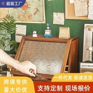 Flip Cover Organizer Tea Set Desktop Glass Cup Perfume Dustproof zakka Display Cabinet Cosmetics Sol