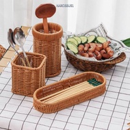 NARCISSUS13A0E Rattan Wicker Woven Serving Baskets, Hardness Household Bread Fruit Vegetables Basket