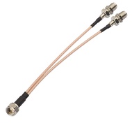F Type Coax Cable Splitter F Male to F Dual Female Cable 75Ohm for Cable Connection, TV, Satellite R