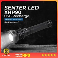 TaffLED USB Rechargeable LED Flashlight Waterproof XHP90 - JHS522X Original 99 Square