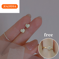 916 original gold Full of diamond love stud earrings for women gift