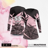 Custom Name Jersey Murah Design Baju Muslimah Flower pink Tshirt Muslimah Jersey Ombak Exclusive Ove