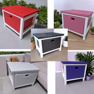 Lemari Rattan 1 Laci Lemari Multifungsi Meja Lemari Laci Rotan Sintetis Meja Laptop Meja Kosmetik Ra