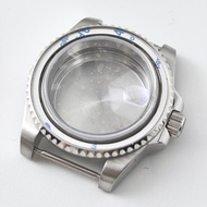 316L สแตนเลสนาฬิกาพร้อมกระจกแซฟไฟร์และ Blue Dial สําหรับ NH35/36 การเคลื่อนไหว DIY การปรับเปลี่ยนเดี