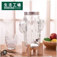 生活工場 仙人掌造型玻璃飲料罐4L