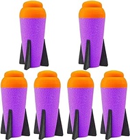 Mega Missile-Refill for Nerf N-Strike Elite Series, 6 Packs, Aevdor Compatible Darts Foam Rockets Bullets for Nerf Blaster Gun - (Orange &amp; Purple)