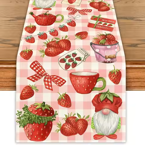 Strawberry Themed Table Runner - Perfect for Strawberry Shortcake Parties & Birthday