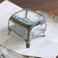 法國19th【淺紫蘭】古董珠寶盒 百年 玻璃 飾品盒
