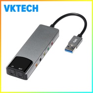 [Vktech] USB Sound Card Aluminium Alloy External Audio Card AC-3 DTS Headphone Adapter Soundcard SPD
