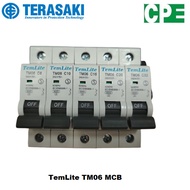 Terasaki TemLite TM06 6A 10A 16A 20A 32A 1P Miniature Circuit Breakers MCB TYPE C 6kA