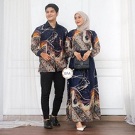 Couple Baju Kemeja Gamis Terbaru New Motif Abstrak Realpict Best Modern / Batik Kain Soft / Batik Pr