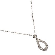 สร้อยคอผู้หญิงมือสอง ทำจากแพลตตินัม (Pt950), แพลตตินัม (Pt850) และเพชร (0.3 มม. ประมาณ 1.9 กรัม)