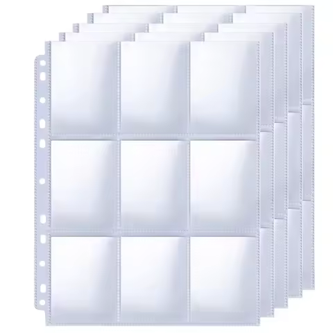10pcs pocket double-sided card leaf collector sleeve 9 pocket clear plastic game card protector for 