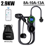 TAYNIU Portable EV Charger with WiFi APP Control 3 Pin Type2 UK Plug Connector 1Phase 5m EV Car Char