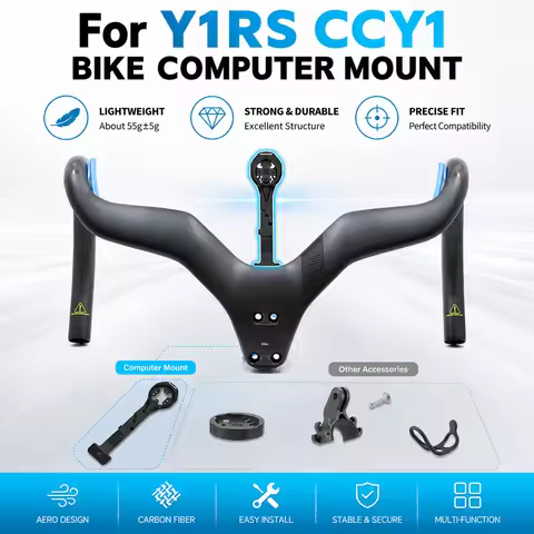 For Y1RS CCY1 Integrated Handlebar Computer Mount Compatible With Gopro/GPS/Garmin/Bryton/Wahoo Alum