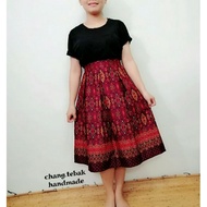 Pleated skirt/plaeted skirt kain batik sarawak/box skirt batik sarawak