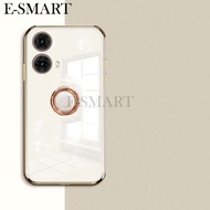 For Moto G85 Case Smooth Electroplated Magnetic Suction Ring Bracket For Motorola Moto G85 Back Cove