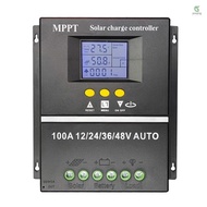 100A MPPT Solar Charge Controller for 12/24/36/48V Auto RV Acid Lithium Battery LCD Display Dual USB Intelligent Regulator Auto Accessories