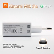 ของแท้เหมาะสำหรับ Xiaomi Mi 9SE QC3.0ปลั๊กแบบยุโรปอย่างรวดเร็วเครื่องชาร์จติดผนังสายเคเบิลชนิด C 3A ชาร์จเร็วเหมาะสำหรับ Xiaomi Mi CC9 9SE 8 9 Redmi Note 8 9 8T 9S