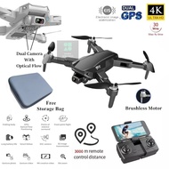 【Malaysia Ready Stock】✢☊(3KM Distance) XKJ S608 EIS Stabilization GPS Drone 4K Dual HD Camera Brushl