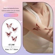 Red Butterfly Used For Arm Clavicle Long Lasting Waterproof Simulation Non Reflective Fake S2w0