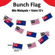 Malaysia Mix Flagline Bunch Flag / Mix States with Malaysia / Bendera Malaysia Kecil Gantung Negeri