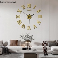 hanpromanwj 3D Luminous Wall Clock Frameless Acrylic DIY Digital Clock Wall Stickers Mute Clock For 